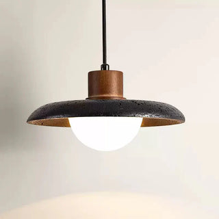 Zenk Suspension Travertin Noir Dôme