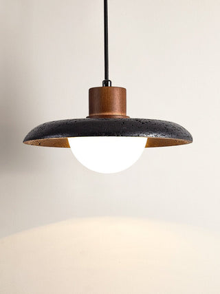 Zenk Suspension Travertin Noir Dôme