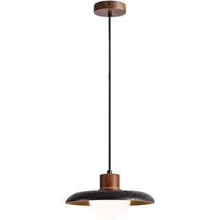 Zenk Suspension Travertin Noir Dôme