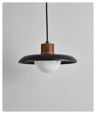 Zenk Suspension Travertin Noir Dôme