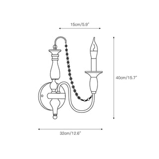 Jarnbruvys Traditionnel Bougie Métal Cristal Applique Murale