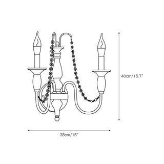Jarnbruvys Traditionnel Bougie Métal Cristal Applique Murale