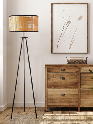 Trio Vintage Bamboo Floor Lamp-Neutral Decor