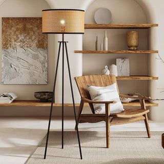 Trio Vintage Bamboo Floor Lamp-Neutral Decor