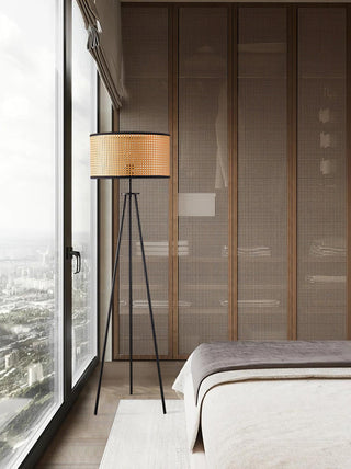 Trio Vintage Bamboo Floor Lamp-Neutral Decor
