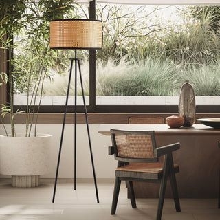 Trio Vintage Bamboo Floor Lamp-Neutral Decor