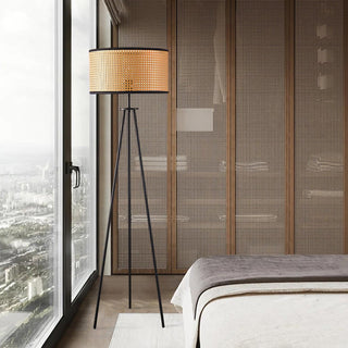 Trio Vintage Bamboo Floor Lamp-Neutral Decor