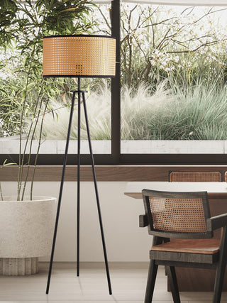 Trio Vintage Bamboo Floor Lamp-Neutral Decor