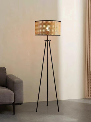 Trio Vintage Bamboo Floor Lamp-Neutral Decor