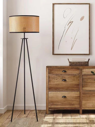 Trio Vintage Bamboo Floor Lamp-Neutral Decor