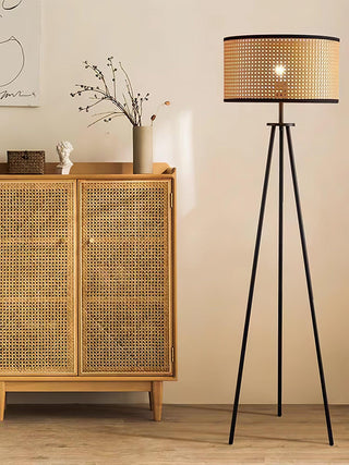 Trio Vintage Bamboo Floor Lamp-Neutral Decor