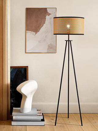 Trio Vintage Bamboo Floor Lamp-Neutral Decor