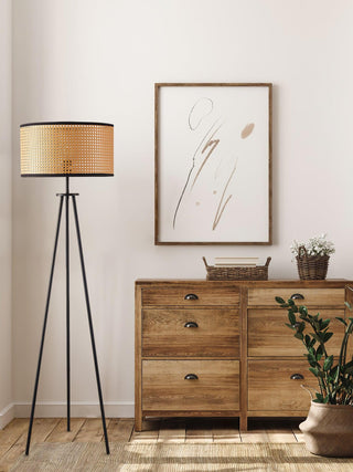 Trio Vintage Bamboo Floor Lamp-Neutral Decor