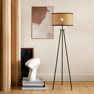 Trio Vintage Bamboo Floor Lamp-Neutral Decor