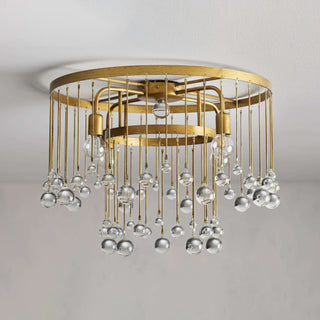 Fljotuvyo Postmodern Luxe Laiton Cristal Montage Encastré Plafonnier