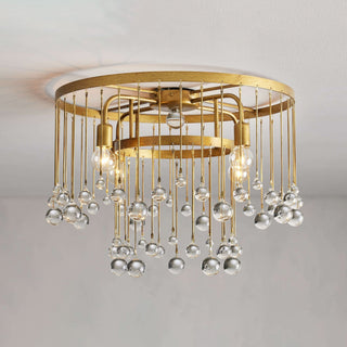 Fljotuvyo Postmodern Luxe Laiton Cristal Montage Encastré Plafonnier