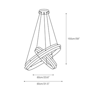 Himinuvyo Moderne Minimaliste LED Acrylique Métal Lustre