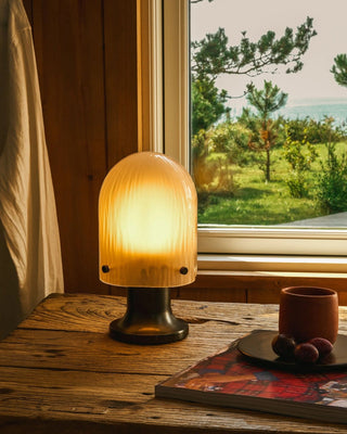 Aura Fluted Table Lamp-Neutral Decor