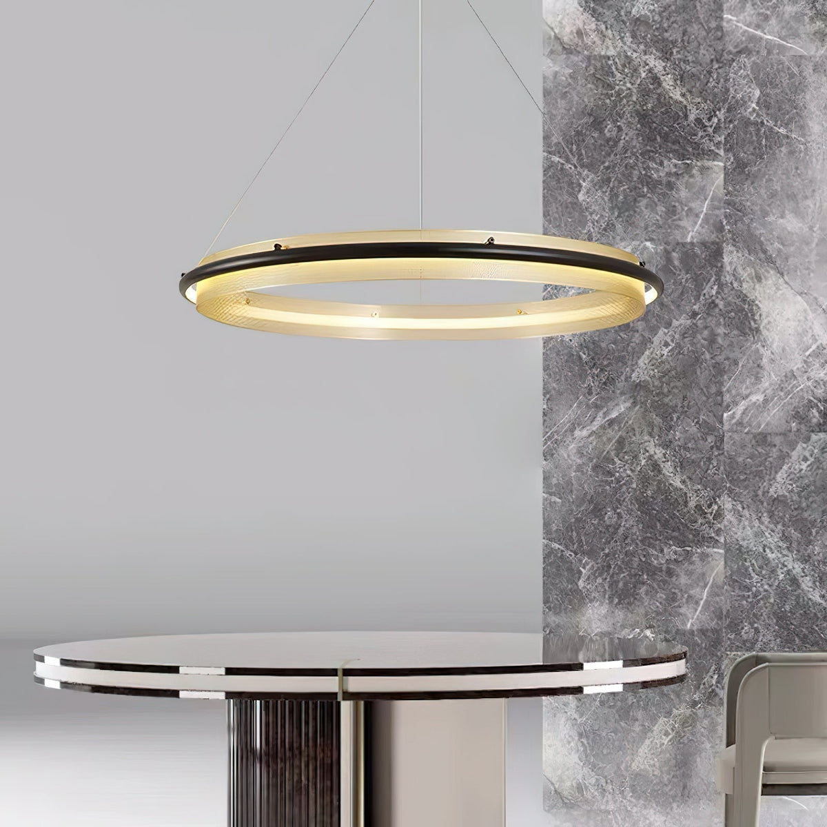 Himinuvyo Moderne Minimaliste LED Acrylique Métal Lustre