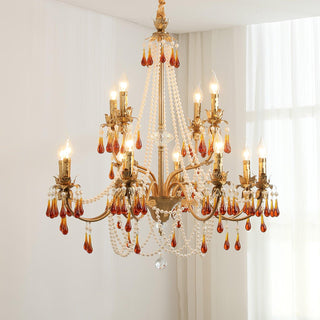 Ormirara Lustre Cristal Ambre Luxe Postmoderne