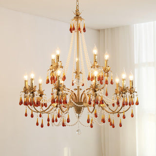 Ormirara Lustre Cristal Ambre Luxe Postmoderne
