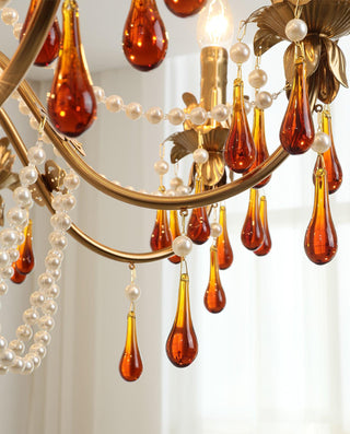 Ormirara Lustre Cristal Ambre Luxe Postmoderne