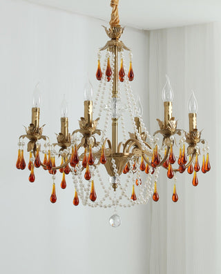 Ormirara Lustre Cristal Ambre Luxe Postmoderne