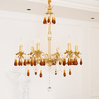 Ormirara Lustre Cristal Ambre Luxe Postmoderne