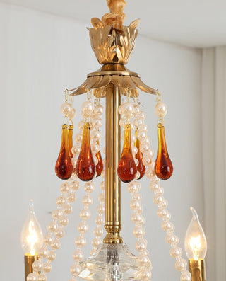Ormirara Lustre Cristal Ambre Luxe Postmoderne