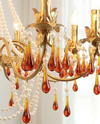 Ormirara Lustre Cristal Ambre Luxe Postmoderne