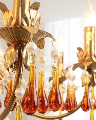 Ormirara Lustre Cristal Ambre Luxe Postmoderne