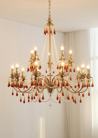 Ormirara Lustre Cristal Ambre Luxe Postmoderne
