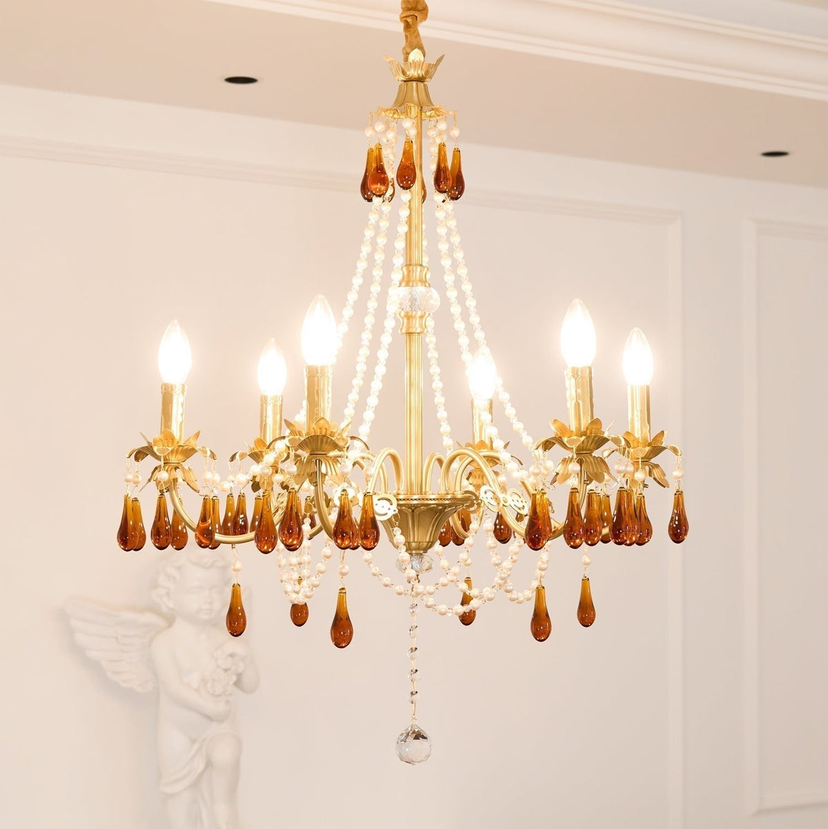 Ivarilia Lustre Cristal Ambre Luxe Postmoderne