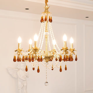 Ormirara Lustre Cristal Ambre Luxe Postmoderne
