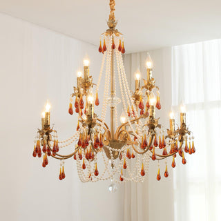 Ormirara Lustre Cristal Ambre Luxe Postmoderne