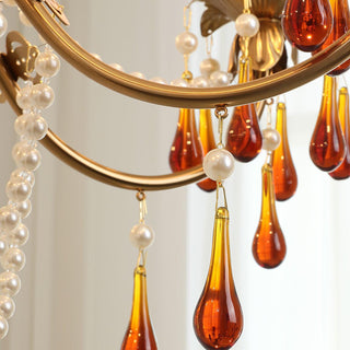 Ormirara Lustre Cristal Ambre Luxe Postmoderne