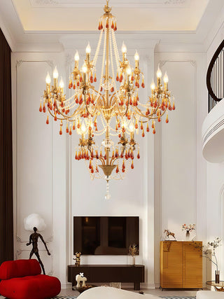 Ormirara Lustre Cristal Ambre Luxe Postmoderne