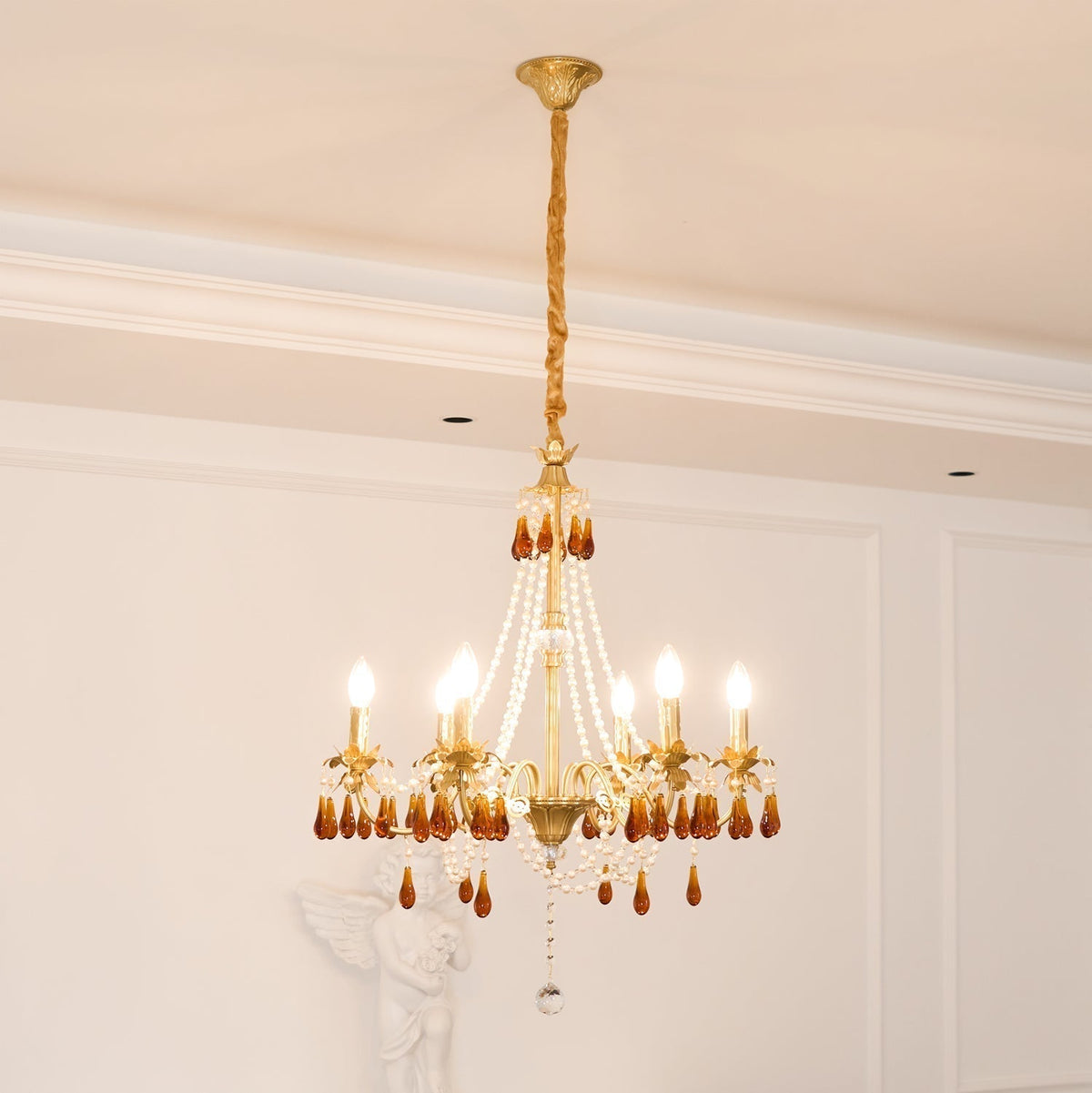 Ivarilia Lustre Cristal Ambre Luxe Postmoderne
