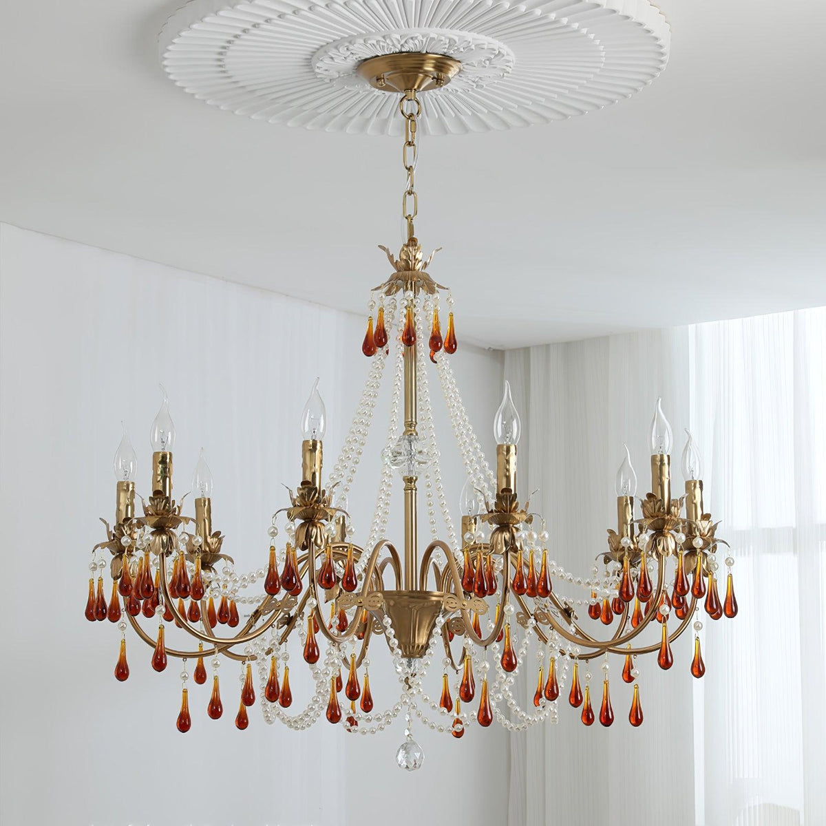 Ivarilia Lustre Cristal Ambre Luxe Postmoderne