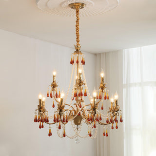 Ormirara Lustre Cristal Ambre Luxe Postmoderne