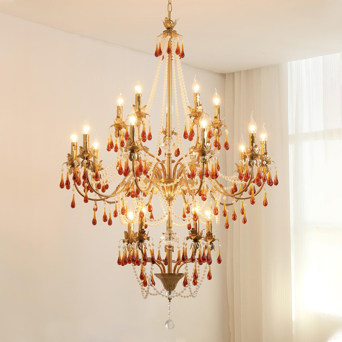 Ivarilia Lustre Cristal Ambre Luxe Postmoderne