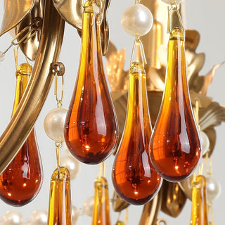 Ormirara Lustre Cristal Ambre Luxe Postmoderne