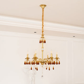 Ormirara Lustre Cristal Ambre Luxe Postmoderne