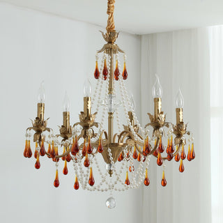 Ormirara Lustre Cristal Ambre Luxe Postmoderne