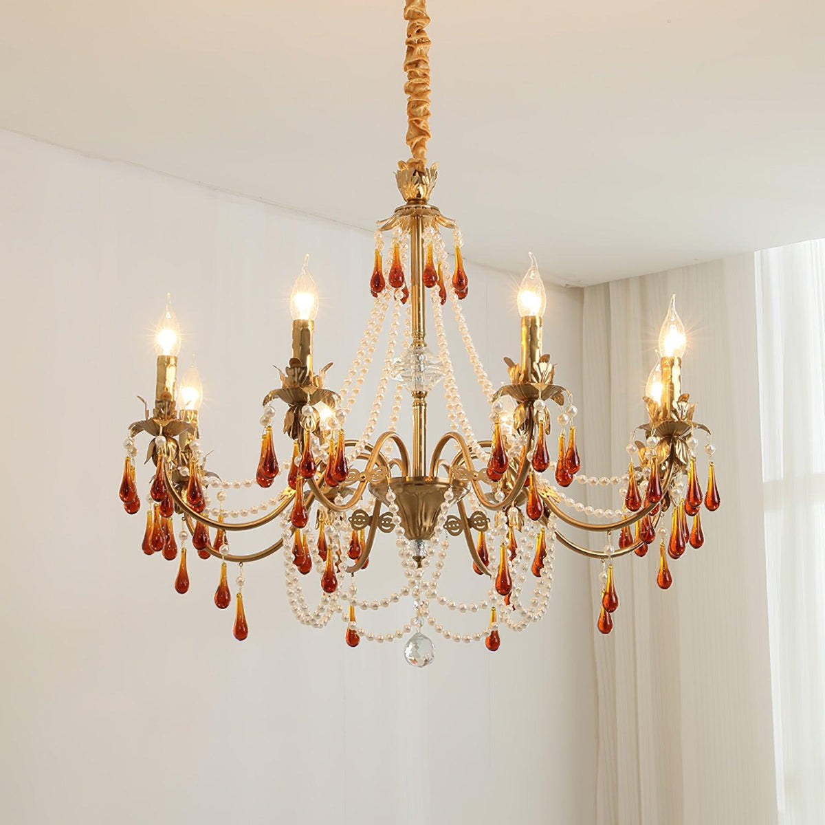 Ivarilia Lustre Cristal Ambre Luxe Postmoderne