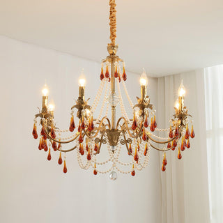 Ormirara Lustre Cristal Ambre Luxe Postmoderne