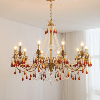 Ormirara Lustre Cristal Ambre Luxe Postmoderne