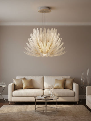 Aurelia Glass Petal Chandelier-Neutral Decor