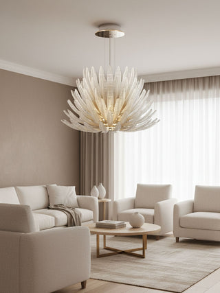 Aurelia Glass Petal Chandelier-Neutral Decor