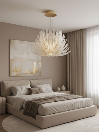 Aurelia Glass Petal Chandelier-Neutral Decor